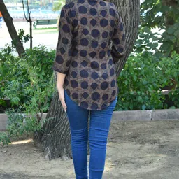 fancify Casual Regular Sleeves Floral Print Women Grey Top image 2