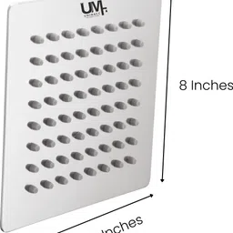 unimacc Super Sleek-SS304 Guranted Shower Head For Bathroom | 8”X8” With 15” SS Arm Fixed Mount image 2