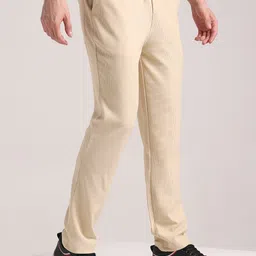 indiclub Men Self Design Beige Track Pants image 3