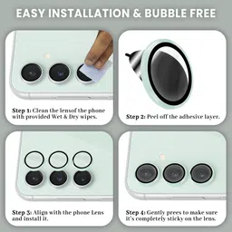 Gadget Glow Back Camera Lens Ring Guard Protector for Samsung Galaxy S23 FE 5G, Samsung S23 FE 5G, Green Camera Ring image 4