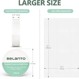 belanto 5 pcs Disposable Bath Towel for Travel Free Size Bath Robe image 4