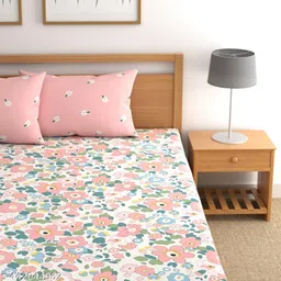 cg homes 180 TC Cotton King Printed Fitted (Elastic) Bedsheet image 2