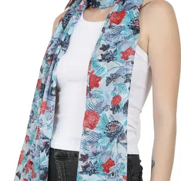 stolevilla Printed Chiffon Women Multicolor Scarf, Stole, Fancy Scarf image 5