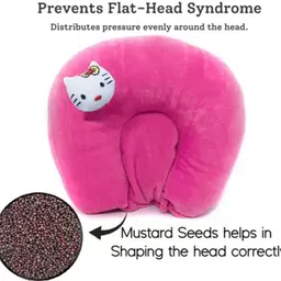 omsurajiya SUPER SOFT MUSTURD SEED FILLING BABY HEAD SHAPER PILLOW Microfibre Animals Baby Pillow Pack of 1 image 2