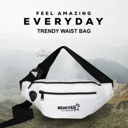 Benstar Waist Bag Elegant Style Travel Bumbags Pockets Waistpack for Men or Women White Waist Bag-picture-11