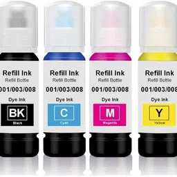 Gedi 003 Refill Ink Compatible for L3110,L3150,L3250,L3252,L3115,L3116 Printer 3PC Black + Tri Color Combo Pack Ink Bottle-picture-25