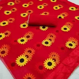 skyfiesta Embroidered Bollywood Net Saree image 2