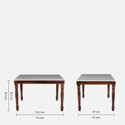 amberville from pepperfry Tipton Sheesham Wood 4 Seater Dining Set in Provincial Teak Finish image 2
