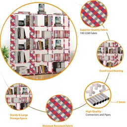 mezire Compact 18-Tier Book Organizer/Shoe/Chappal/Book/Clothes Rack with Plastic Joint Metal Open Book Shelf image 3