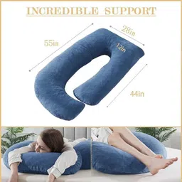 mojo Polyester Fibre Pregnancy Pillow Pack of 1 Solid Premium series image 4