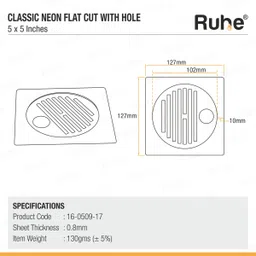 ruhe Floor Stainless Steel Push Down Strainer image 3