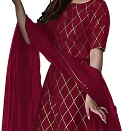 clofab Women Viscose Rayon Kurta Sharara Dupatta Set image 3