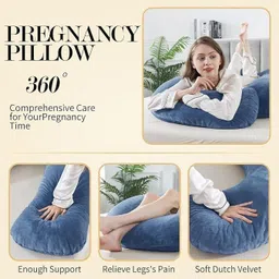 mojo Polyester Fibre Pregnancy Pillow Pack of 1 Solid Premium series image 5
