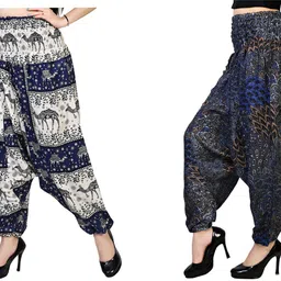 letz dezine Printed Rayon Women Harem Pants image 1