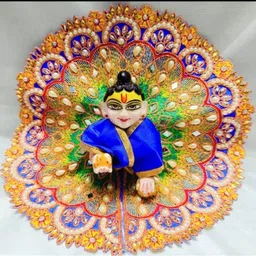 singing bird Kanha ji Dress/Laddugopal ji Handmade Embroidery and Design Washable Poshak Dress image 3