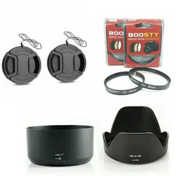 BOOSTY COMBO 2Psc UV filter/Lens cap/lens hood for af-p 18-55mm & 70-300mm lens Lens Hood-picture-34