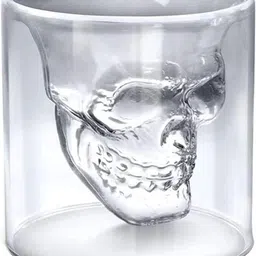glassbunny (Pack of 2) Cappuccino, Coffee Mug Heavy Base Beer Stein Cup Double Walled 3D Skull Shaped Glass Set Whisky Glass-picture-19
