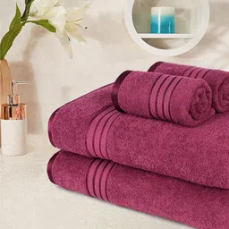 cuddle cotton Cotton 400 GSM Bath, Hand Towel Set image 3