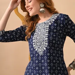 kjfab Women Embroidered Pure Cotton Straight Kurta-picture-27