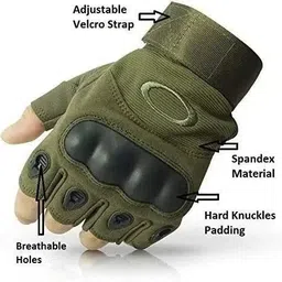 abx trenzz Pro Biker Half Cut Half Finger Tactical Gloves for Sport Riding Gloves image 4