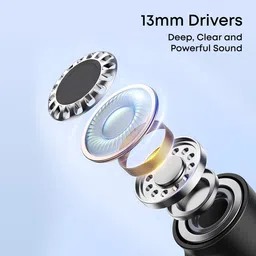 ptron Bassbuds Vibe w/ 34 Hrs Playback,Clear Calls,13mm Dynamic Drivers,Bluetooth V5.3 Bluetooth Headset image 4