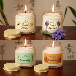 agwan Soy Wax Scented Candle Set 4 Fragrances,Vanilla, Lemongrass, Lavender,Sandalwood Candle-picture-12