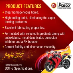 pl super palco Brake Fluid Hawk DOT 3 100ml Including ABS & Hydraulic System for Disc & Drum Brake with Excellent Lubricating Properties at High Boiling Point for Car & Bike Brake Oil image 3