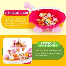 kidzblend Luxury Pretent Play Ice Cream Cart Toys Set For Kids image 4
