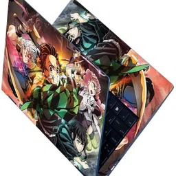 Anweshas Full Body Laptop Skin Sticker - Anime Demon Slayer Kimetsu No Yaiba Self Adhesive Vinyl Laptop Decal 15.6-picture-27