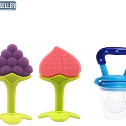 waheguru Baby Teether Combo | Strawberry Grapes with Nibbler Teether-picture-47