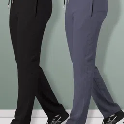 vebnor Pack of 2 Men Printed Black, Grey Track Pants image 4