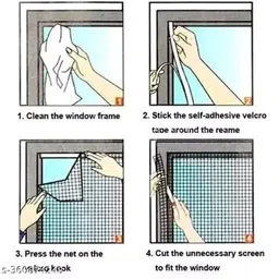 ridhima 3ft x 4ft. White Mosquito Net For Windows Polyester Washable Adults Mosquito Net image 3