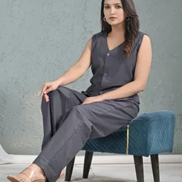 sathray Solid Women Waistcoat image 4