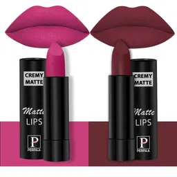 PERPAA Set of 2 Creamy Matte Bullet Lipstick 3.5g Each - Pink Berry 71 & Cherry Maroon 95 image 5
