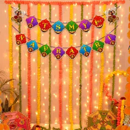 zyozique Multicolor It's My 1st Navratri Banner & Light | Navaratri Festival Decorations (Pack Of 2)-picture-32
