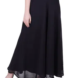 first arrival Women Solid Flared Black Skirt-picture-26