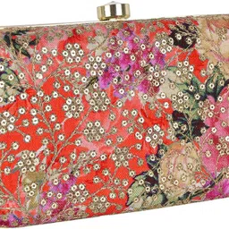 tooba handicraft Party Red Clutch image 2