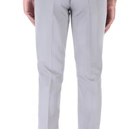 vurso Men Slim Fit Silver Cotton Blend Trousers image 2