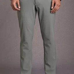 louis philippe ath.work Men Comfort Fit Grey Polyester Trousers-picture-18