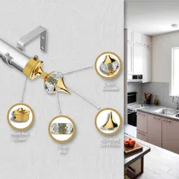 red polo Gold Rod Rail Bracket Metal image 4