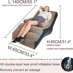 keshmart Keshmart™ Air Sofa, Inflatable Sofa Chair, Air Chair, Inflatable Sofa, Portable Sofa, Single Seater, Sofa Chair Bed Set Portable Recliner with Air Pump image 2