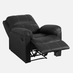 recliners india Spino Leatherette 1 Seater Manual Recliner In Black Colour image 5