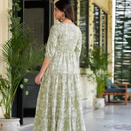 rajenterprises Floral Print Viscose Rayon Stitched Anarkali Gown image 2