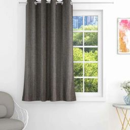 the conversion Coffee Premium Jute Solid 5ft Light Filtering Eyelet Window Curtain (1 Pc)-picture-28