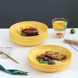 sugaalsu Unbreakable Round Salad & Dessert Plates | BPA-Free, Eco-Friendly Lightweight_ Dinner Plate image 2