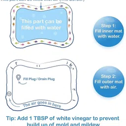 xizoen Water Play Mat for Baby Slapped Pad Toy Activity Play Center Tummy Time for fun Inflatable Swimming Mats image 3