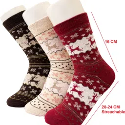 frackson Women Animal Print Mid-Calf/Crew image 4