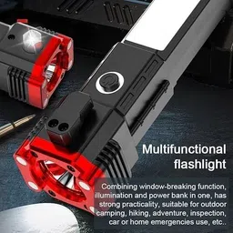 takatak LED 3W Rechargeable Torch Light with Side Emergency Lamp, Portable Flashlight Torch image 2