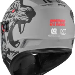studds Drifter D2 Full Face Helmet with Clear Visor (Matt Grey N9, XL) Motorbike Helmet image 4