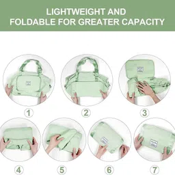 enlarger 100 L Gym Duffel Bag - Folding Travel Bag Waterproof Large Capacity Foldable Storage Bag Handbag - Green image 3